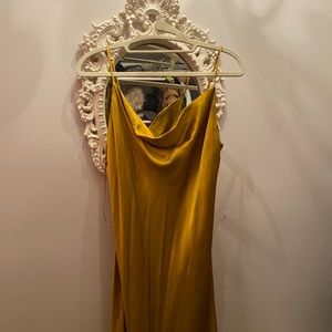 Gold midi dress Zara